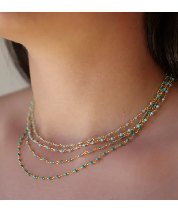 Collier inde aqua^Une A Une Outlet