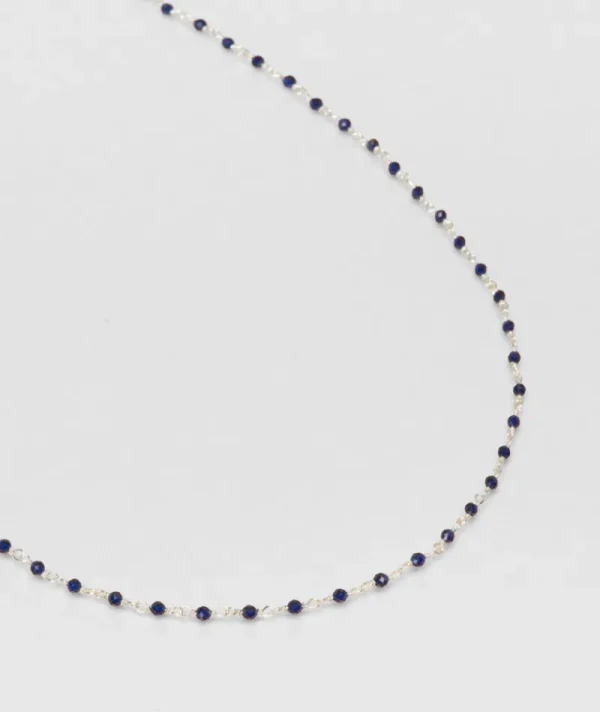 Collier inde argent bleu marine^Une A Une Clearance