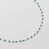 Collier inde argent emeraude^Une A Une Outlet
