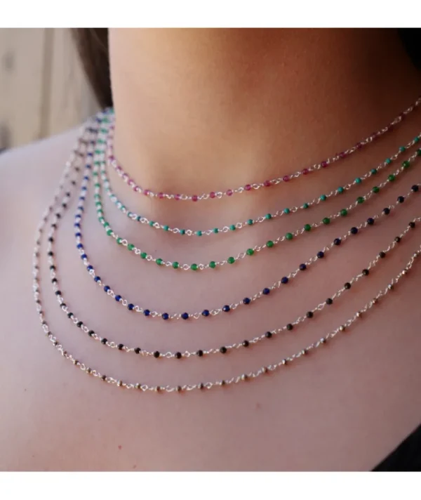 Collier inde argent pyrite^Une A Une Fashion