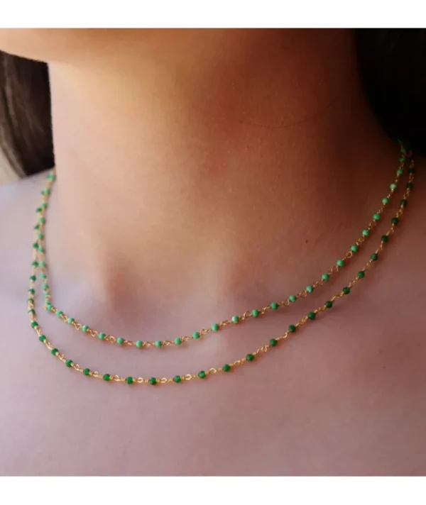 Collier inde chrysoprase^Une A Une Discount