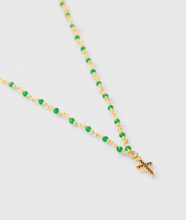 Collier inde croix emeraude^Une A Une Online