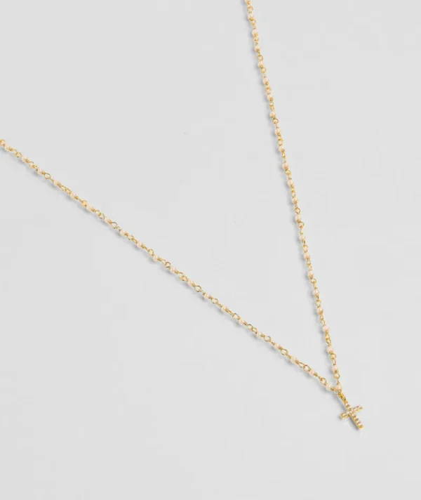 Collier Inde Croix Nacre^Une A Une Sale