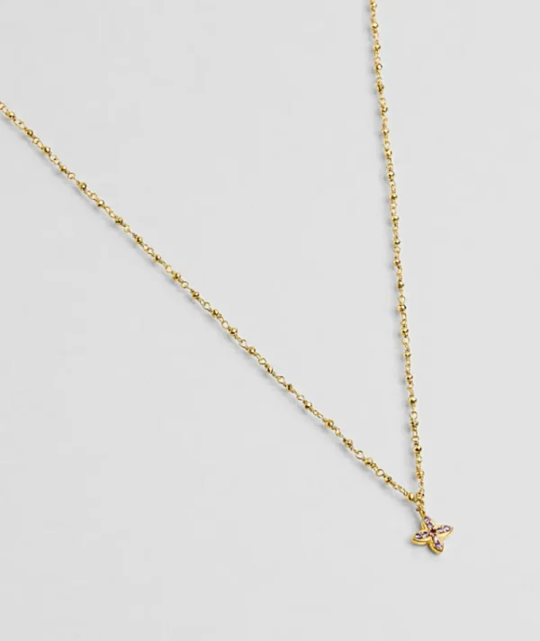 Collier Inde Flower Pyrite Dorée^Une A Une New
