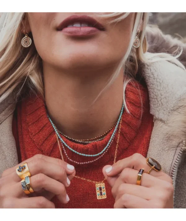 Collier Jaipur Agate Rouge^Une A Une Discount