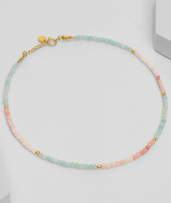 Collier Kid Guimauve Opale Rose^Une A Une Clearance