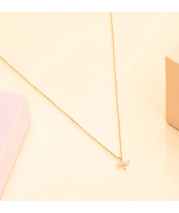 Collier Libellule Rose^Une A Une Discount