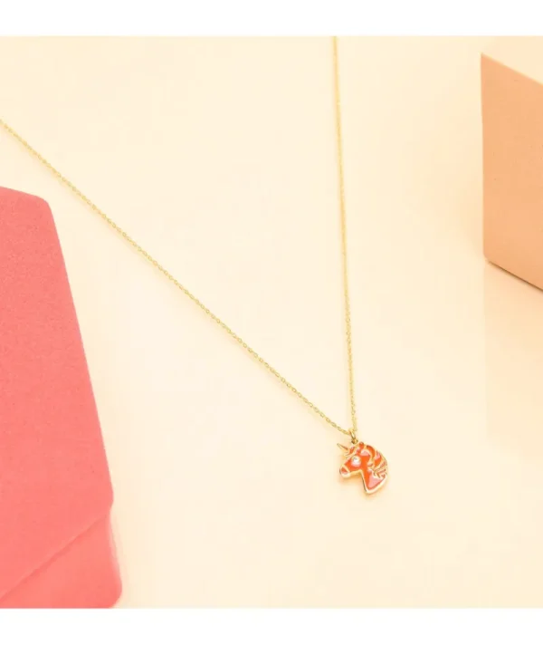 Collier licorne orange^Une A Une Outlet