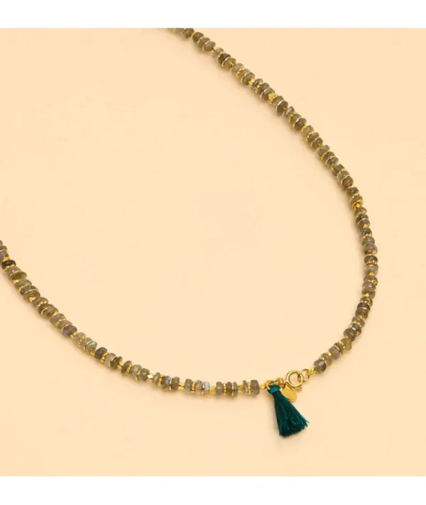 Collier Mala Pierres Labradorite^Une A Une Fashion
