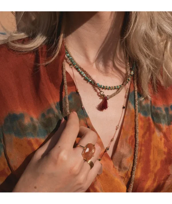 Collier Mala Pierres Labradorite^Une A Une Fashion