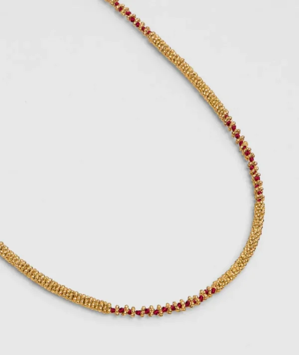 Collier Mala Pompon Bordeaux^Une A Une Discount