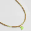 Collier Mala Pompon Jaune Fluo^Une A Une Online