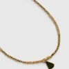 Collier Mala Pompon Kaki^Une A Une New