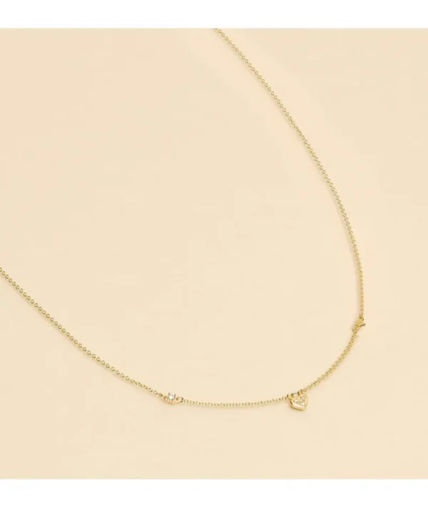 Collier Mini Coeur Blanc^Une A Une Online