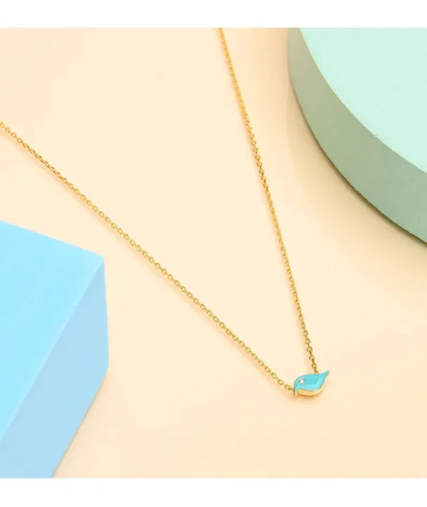 Collier oiseau turquoise^Une A Une Fashion