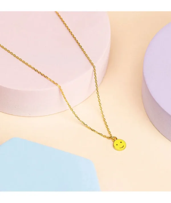 Collier Smiley Jaune Fluo^Une A Une Sale