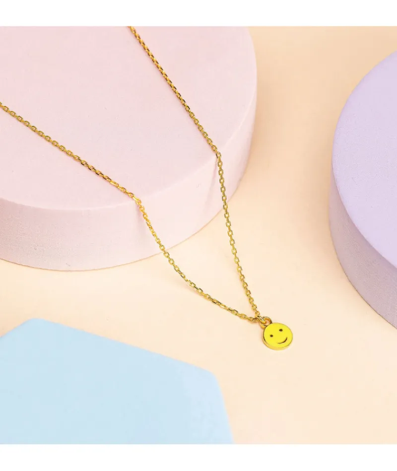collier_smiley_jaune_fluo_0.webp Collier Smiley Jaune Fluo^Une A Une Sale