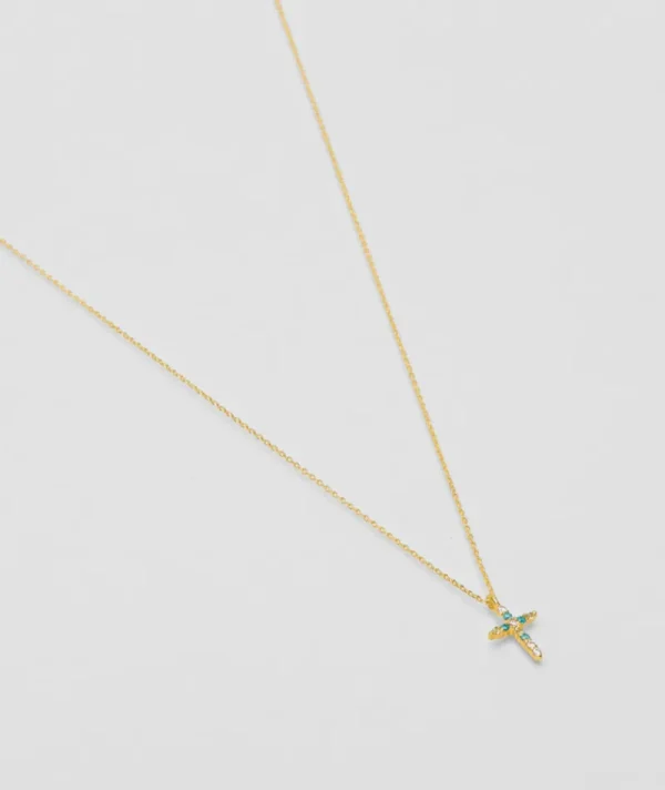 Collier Tatoo Croix Bleu^Une A Une Clearance