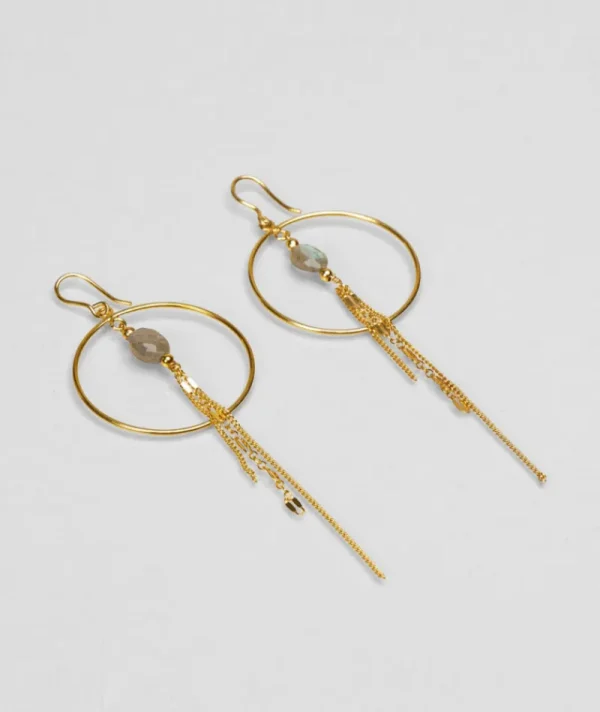 Creoles cube labradorite^Une A Une Sale
