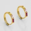Créoles baguette Crystal Rose^Une A Une Discount