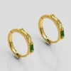 Créoles baguette Crystal Vert^Une A Une Clearance