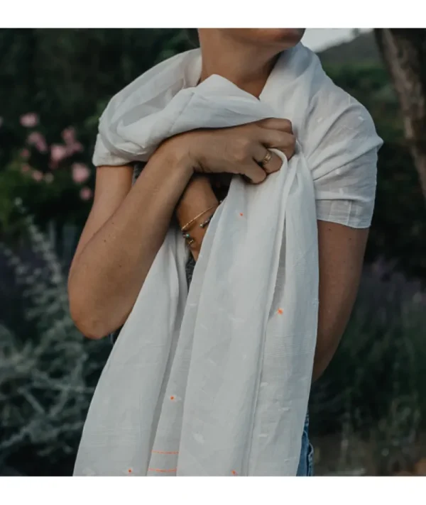 Foulard coton orange^Une A Une Sale