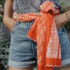 Foulard soie corail^Une A Une Fashion