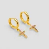 Mini creoles croix rose^Une A Une Sale