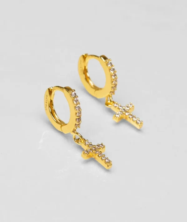 Mini creoles croix zircons^Une A Une Discount