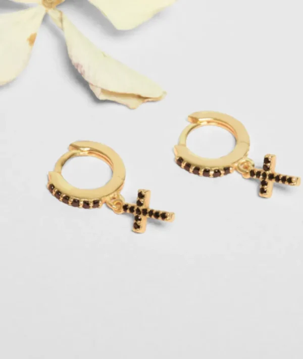 Mini creoles croix zircons^Une A Une Online