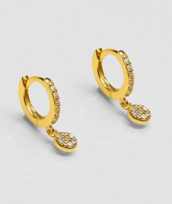 Mini creoles fleurs zircons blancs^Une A Une Sale