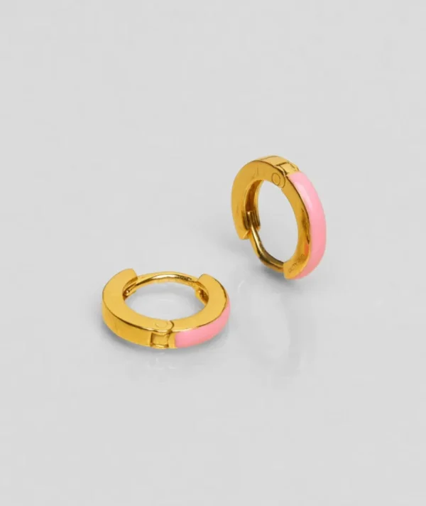 Mini creoles palmb rose^Une A Une Fashion