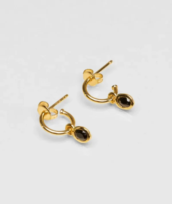 Mini creoles zircon noir^Une A Une Clearance