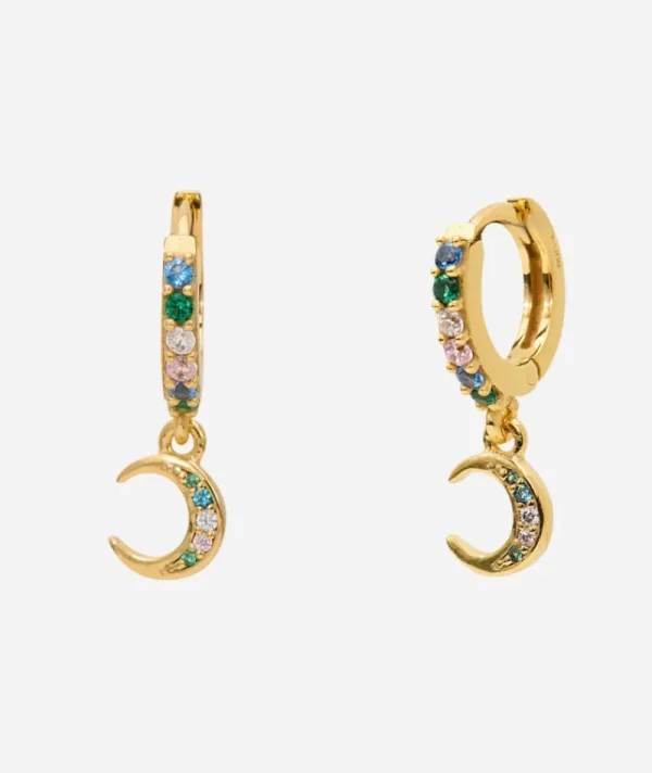 Mini Créoles Lune Multicolore^Une A Une Clearance