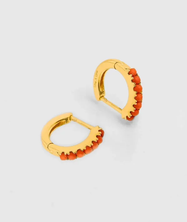 Mini Créoles Rica Corail^Une A Une Sale