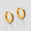 Mini Créoles Zircons Bleu^Une A Une Sale