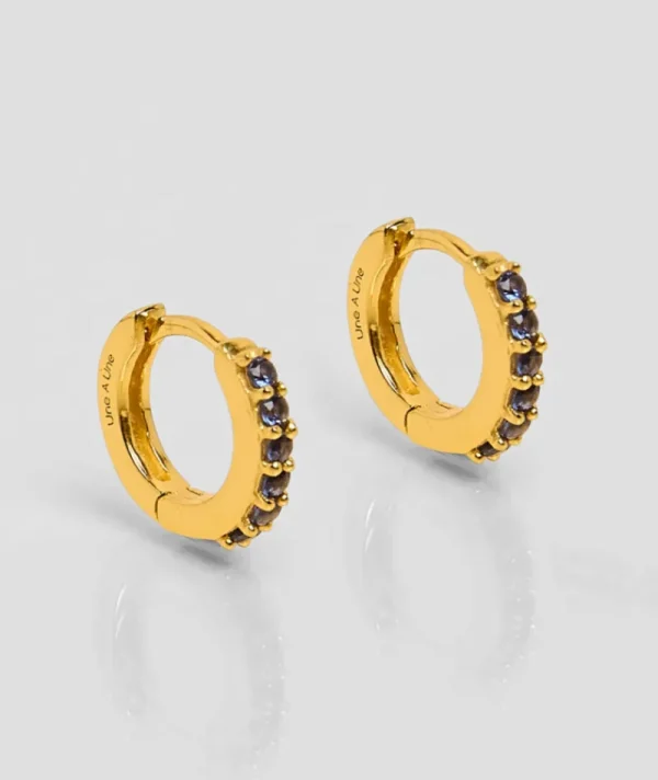 Mini Créoles Zircons Bleu^Une A Une Sale