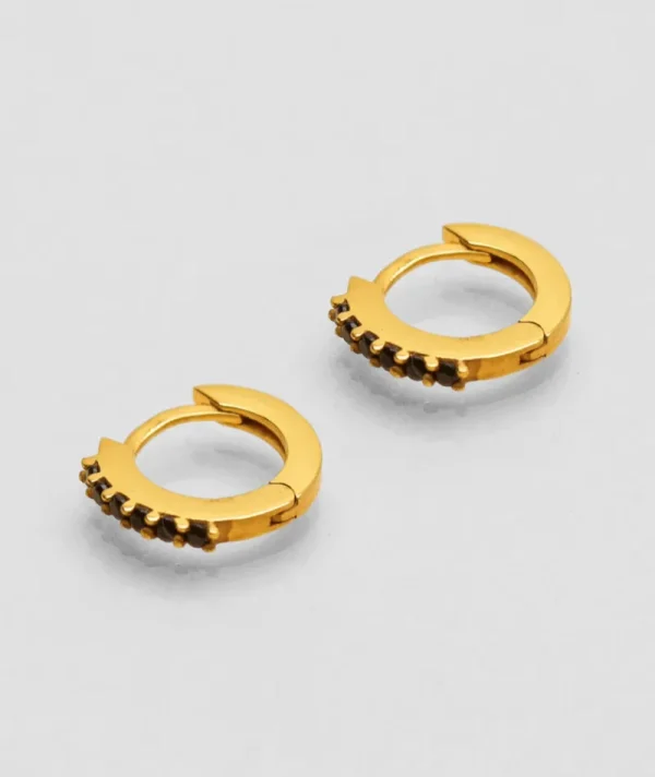 Mini Créoles Zircons Noir^Une A Une Clearance
