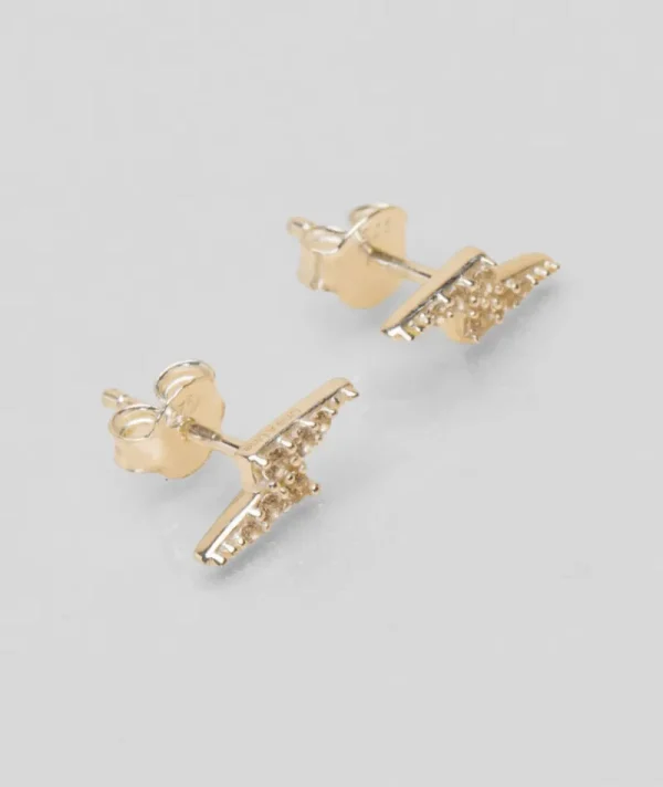 Puces d'oreilles argent eclair blanc^Une A Une Outlet
