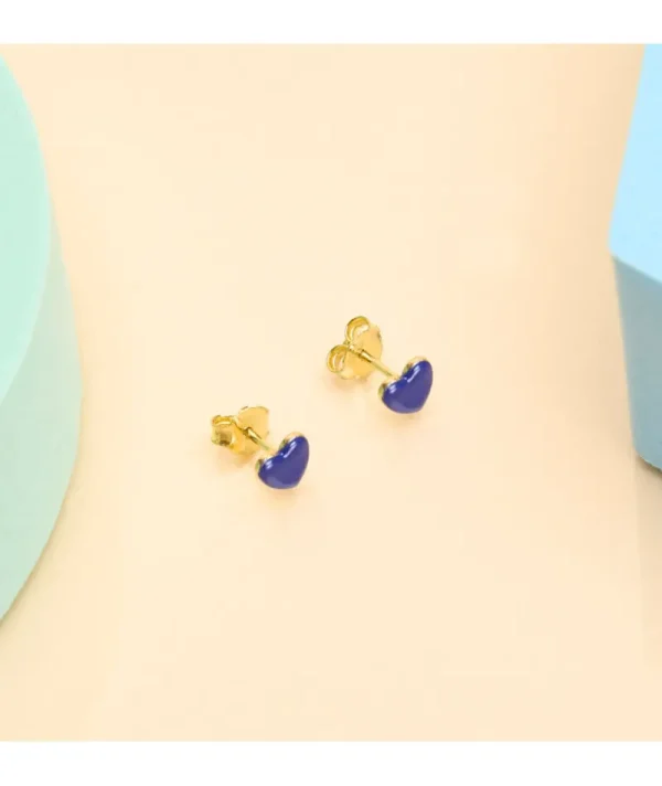 Puces d'oreilles coeur bleu^Une A Une Sale