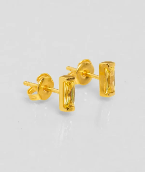 Puces d'oreilles crystal jaune^Une A Une Clearance