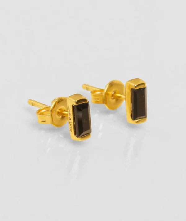 Puces d'oreilles crystal noir^Une A Une Clearance