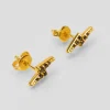 Puces d'oreilles eclair noir^Une A Une Fashion