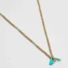 Sautoir Mala Pompon Aqua^Une A Une New