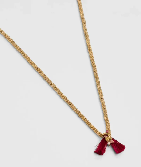 Sautoir Mala Pompon Bordeaux^Une A Une Outlet