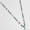 Sautoir Mala Pompon Malachite^Une A Une Clearance
