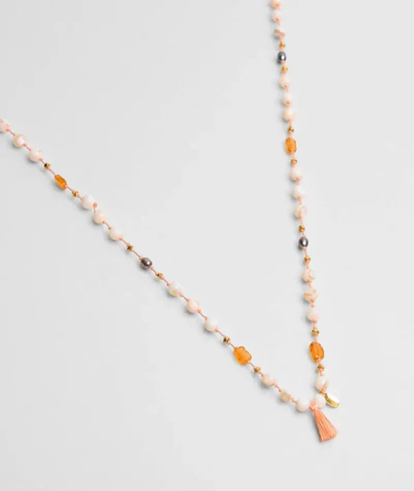 Sautoir Mala Pompon Nacre^Une A Une Sale