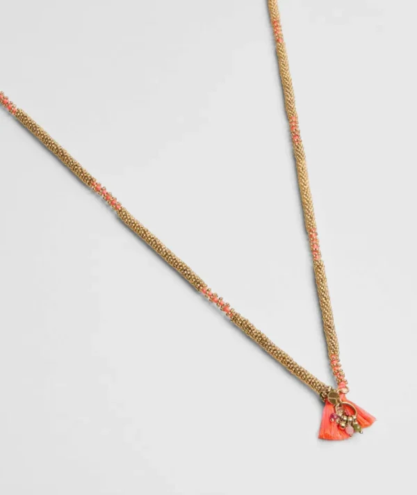 Sautoir Mala Pompon Rose Fluo^Une A Une Best
