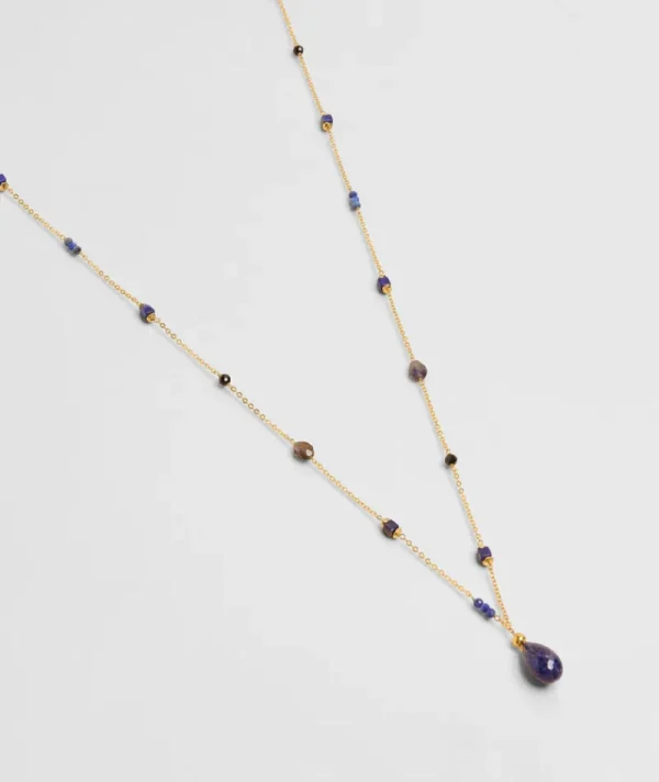 Sautoir Pierre&Goutte Lapis^Une A Une Fashion
